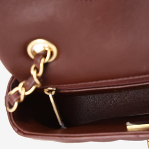 *RARE* Chanel Shearling Lambskin Quilted Mini Flap in Beige / Brown Lambskin Leather with Shearling