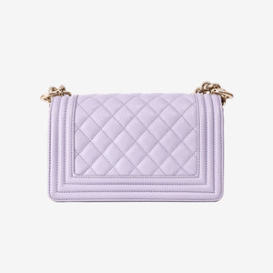 Chanel Small Boy Bag in Light Purple Caviar Leather with Gold Hardware (Contact to Enquire)