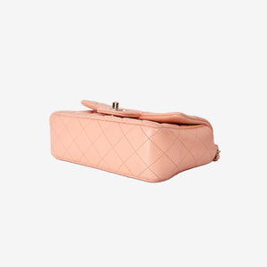 Chanel Classic Mini Rectangular Flap Bag in Light Pink Lambskin with Gold Hardware (Contact to Enquire)