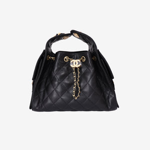 Chanel 25 Small in Black Caviar Leather with Gold Hardware