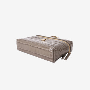 Chanel 26A Matthieu Blazy Vanity Case in Khaki Crocodile-Embossed Calfskin Leather with Gold Hardware (Contact to Enquire)