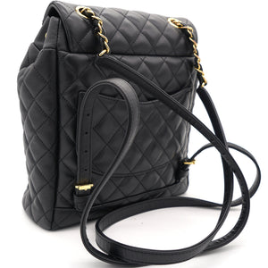 Calfskin Quilted Small Urban Spirit Backpack Black