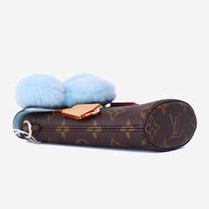 Louis Vuitton Vivienne Phone Pouch in Brown Monogram Canvas with Calfskin Leather Trim with Gold Hardware