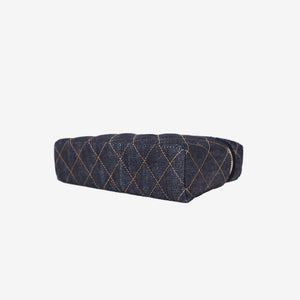 Chanel Classic Vanity with Chain in Dark Blue Denim with Gold Hardware