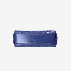 Chanel Wild Stitch Hobo Bag in Blue Shiny Lambskin Leather with Gold Hardware