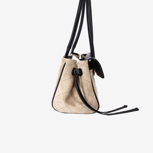 Chanel 26A Matthieu Blazy Small Shopping Bag in Beige Black Suede Calfskin with Gold Hardware (Contact to Enquire)