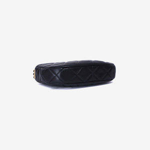 Chanel 24C Hobo Bag in Black Grained Calfskin with Gold Hardware