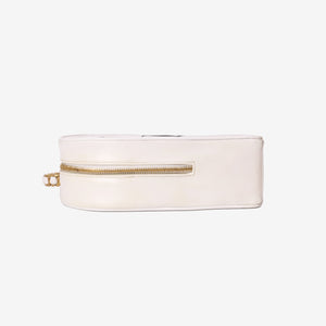 Chanel Vintage Heart-Shaped Vanity Bag in White Patent Leather with Gold Hardware