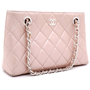 Pearlecent Pink Quilted Vintage Small Tote Bag