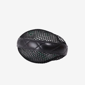 Chanel Mesh Mini Round Hobo Pouch Bag in Black Mesh with Gold Hardware