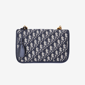 Dior Addict Flap Bag in Navy Blue Oblique Jacquard Canvas with Gold Hardware (Contact to Enquire)