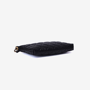 Chanel Matelassé Small Hobo Shoulder Bag in Black Lambskin Leather with Gold Hardware