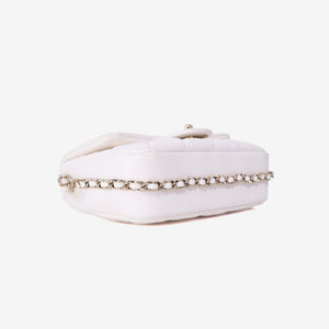 Chanel Pearl Crush Flap Bag in White Calfskin Leather with Gold Hardware (Contact to Enquire)