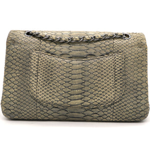 Classic Flap Medium Bag Grey Snakeskin