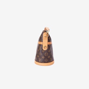 Louis Vuitton Duffle Handbag in Brown Monogram Canvas with Gold Hardware