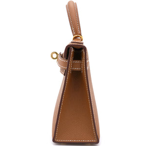 Gold Epsom Leather Gold Hardware Mini II Kelly Bag