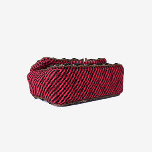 Chanel Classic Single Flap Mini Bag in Multicolour Braided Quilted Wool and Beaded Trim with Gold Hardware