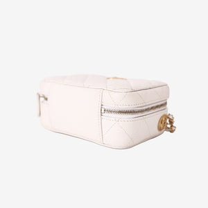 Chanel Twist Your Buttons Clutch with Chain in White Caviar Leather with Gold Hardware (Contact to Enquire)