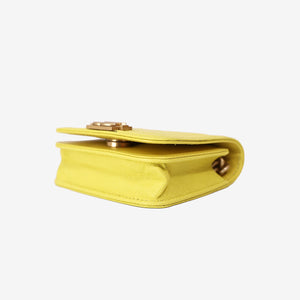 Chanel Mini Boy Belt Bag in Yellow Chevron Quilted Caviar Leather with Gold Hardware (Contact to Enquire)