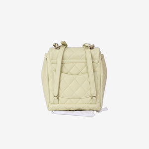 Chanel Urban Spirit Mini Backpack in Light Yellow Caviar Leather with Silver Hardware