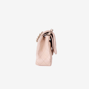 Chanel Classic Double Flap Medium Bag in Beige Clair Caviar Leather with Gold Hardware