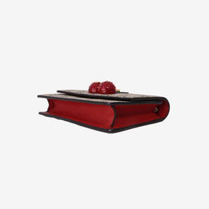 Gucci GG Supreme Cherry Wallet on Chain Bag in Monogram Canvas