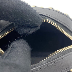 Lambskin Quilted Round Mini Chain Bag Black