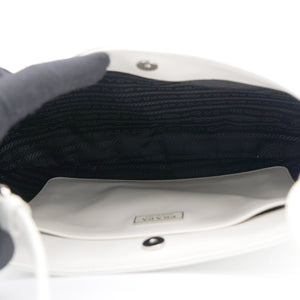 Cleo Brushed Leather Shoulder Bag White