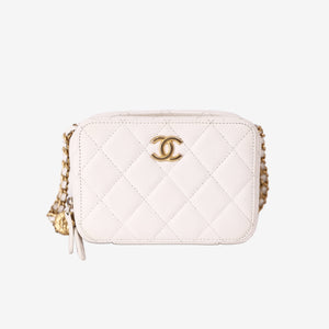 Chanel Twist Your Buttons Clutch with Chain in White Caviar Leather with Gold Hardware (Contact to Enquire)