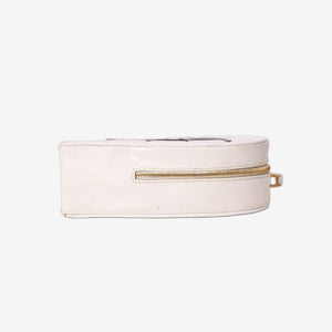 Chanel Vintage Heart-Shaped Vanity Bag in White Patent Leather with Gold Hardware