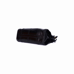 Prada Bonnie Mini Leather Top-Handle Bag in Black Calfskin Leather