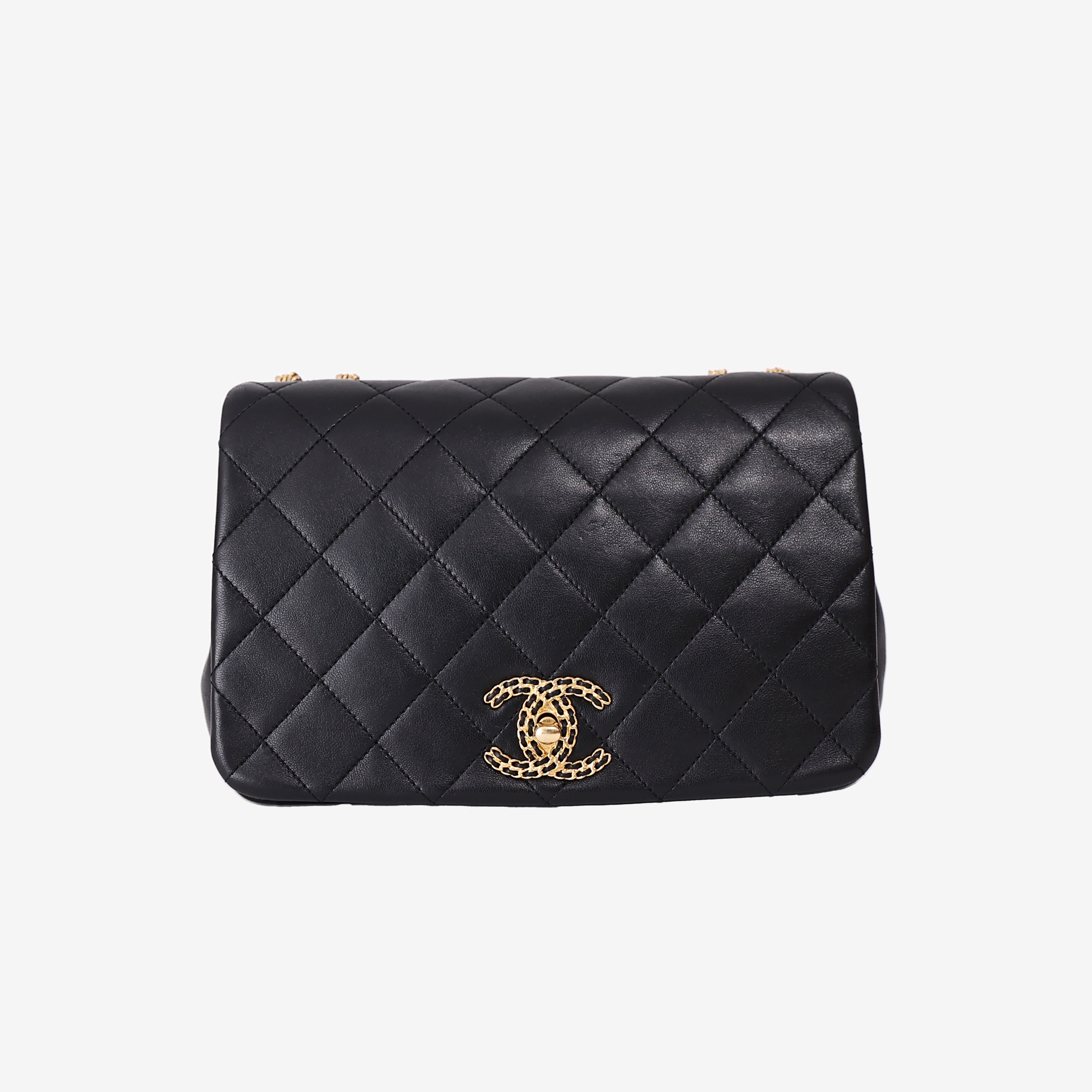 Chanel On and On Chain Flap Bag in Black Quilted Lambskin with Gold Hardware (Contact to Enquire)