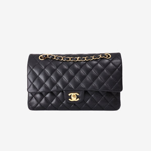 Chanel Classic Flap Bag Medium in Black Lambskin with Gold Hardware