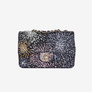 Chanel Coco Neige Evening Bag in Black/Multicolour Sequin Pearl Strass with Gold Hardware