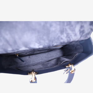 Lady Dior Bag in Blue Lambskin Leather with Gold Hardware