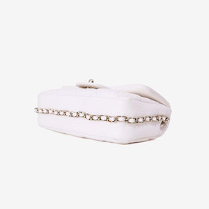 Chanel Pearl Crush Flap Bag in White Calfskin Leather with Gold Hardware (Contact to Enquire)