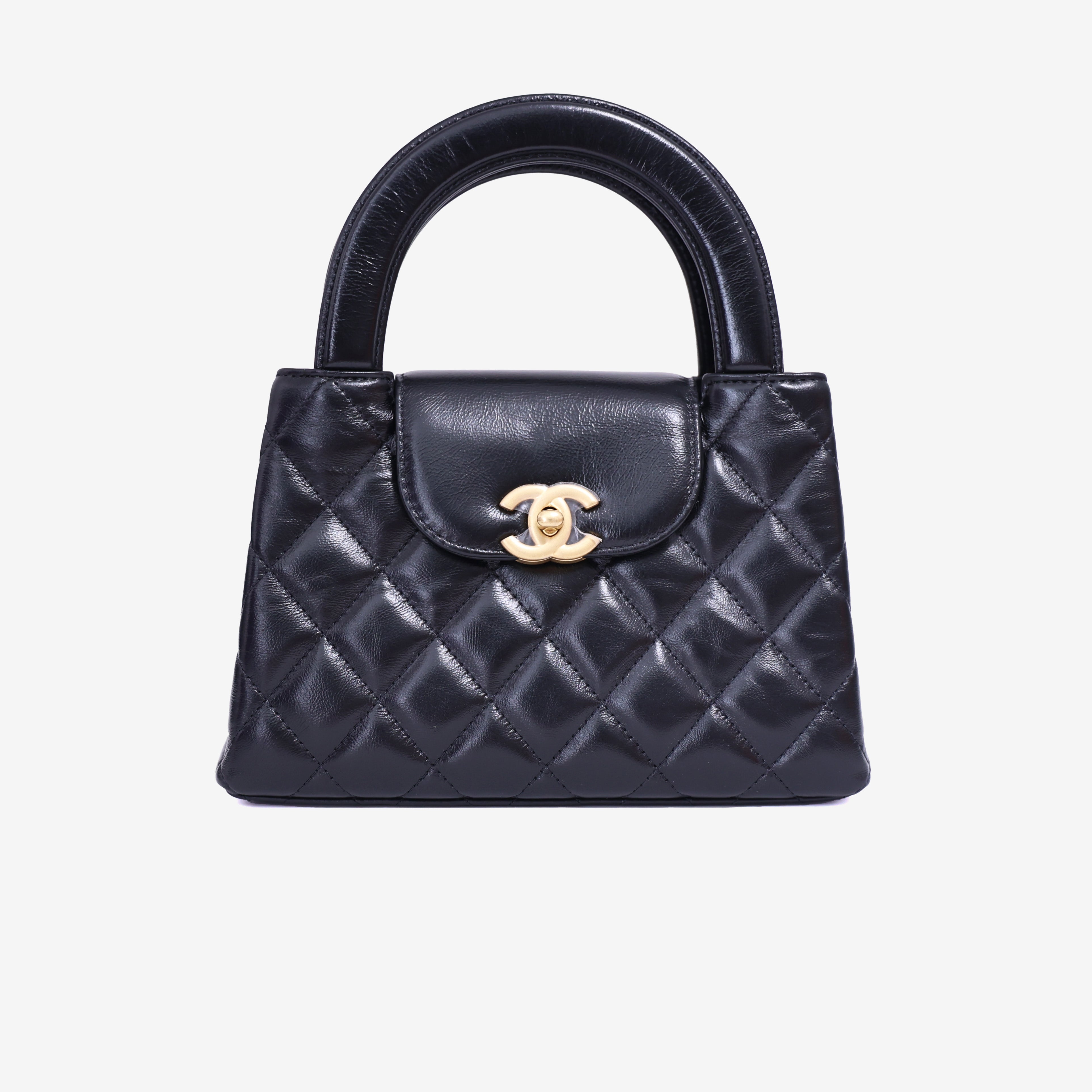 Chanel Kelly Nano Bag in Black Calfskin Leather with Gold Hardware (Contact to Enquire)