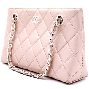 Pearlecent Pink Quilted Vintage Small Tote Bag