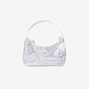 Prada Crystal Shoulder Bag in White Crystal Embellished Canvas (Contact to Enquire)