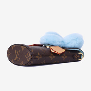 Louis Vuitton Vivienne Phone Pouch in Brown Monogram Canvas with Calfskin Leather Trim with Gold Hardware