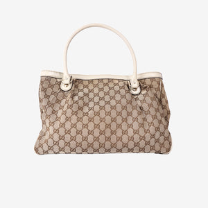 Gucci GG Canvas Sukey Tote Bag in Beige Brown GG Canvas with Gold Hardware