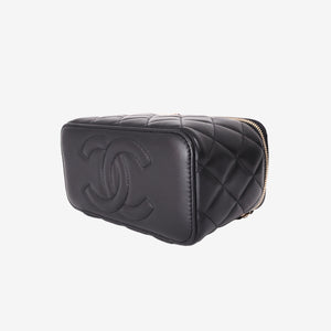 Chanel Classic Vanity Case with Chain in Black Caviar Leather with Gold Hardware (Contact to Enquire)