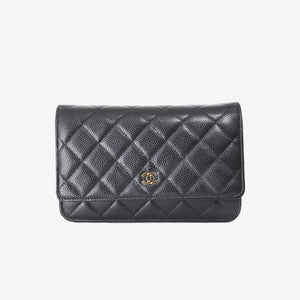 Chanel Classic Wallet on Chain in Black Caviar Leather with Gold Hardware