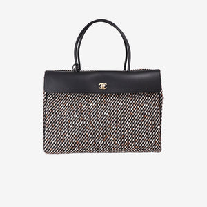 Chanel 26S Matthieu Blazy Large Shopping Bag in Black and Ecru Tweed (Contact to Enquire)