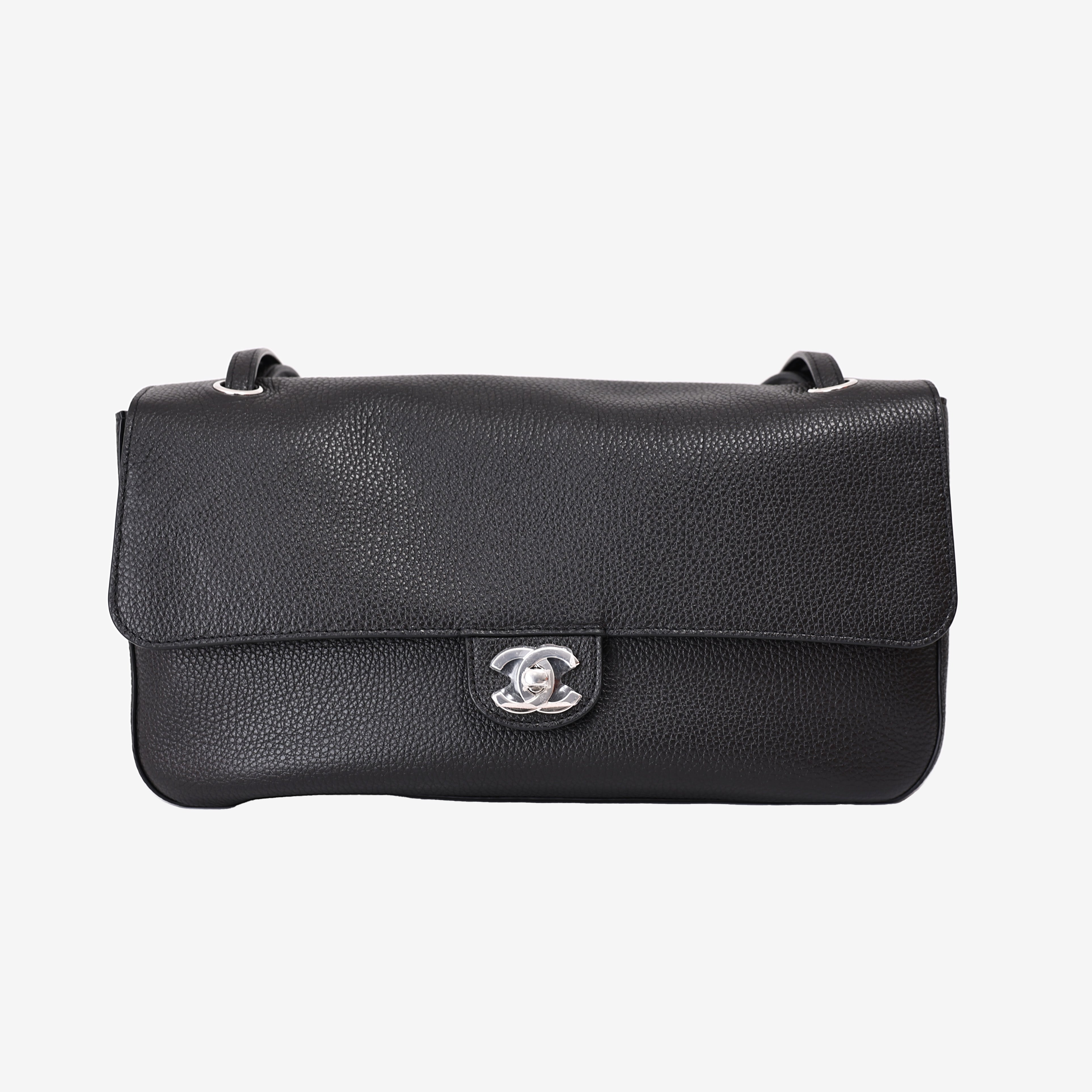 Chanel 26S Matthieu Blazy Maxi Flap Bag in Black Grained Calfskin Leather with Silver Hardware (Contact to Enquire)