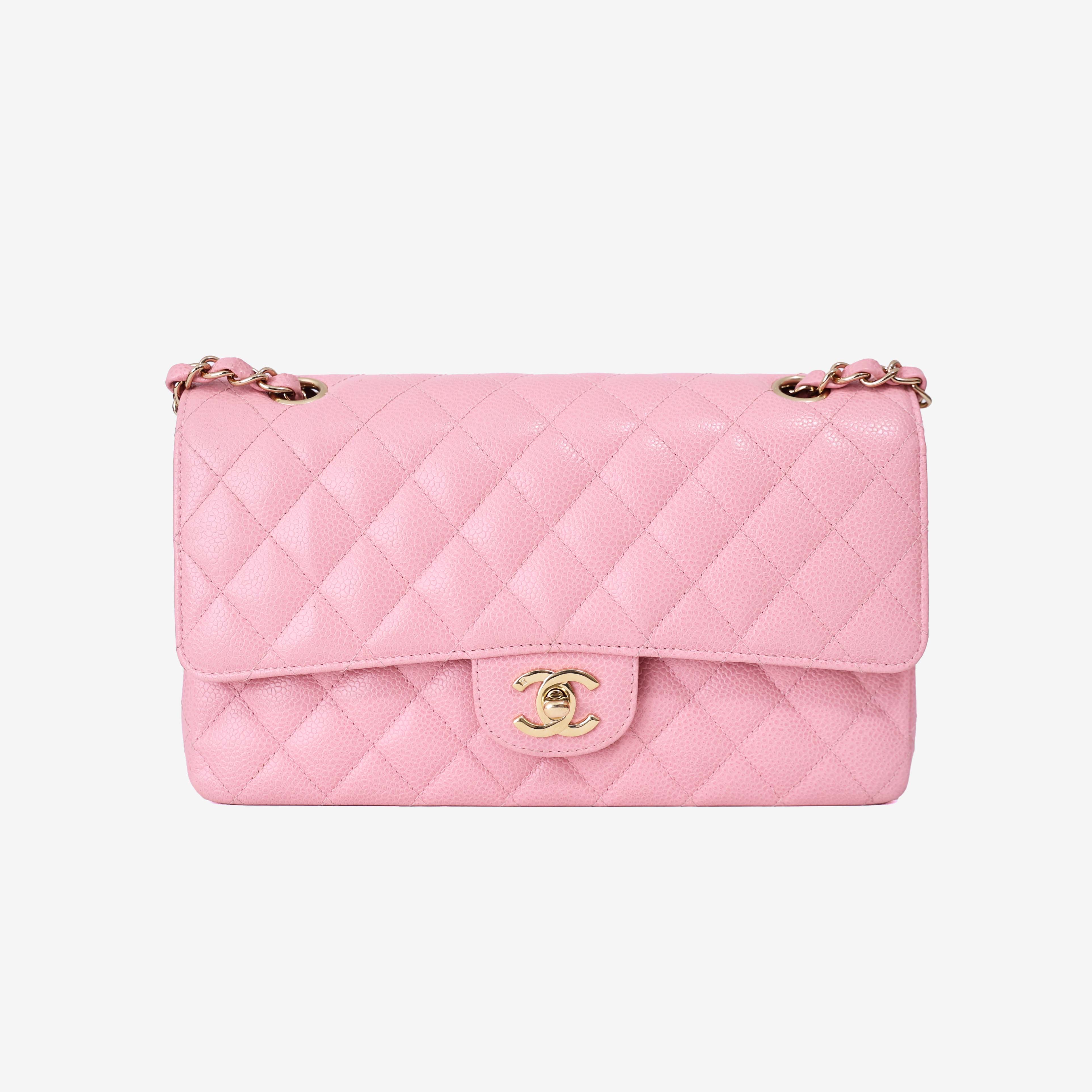 Chanel Classic Double Flap Medium in Barbie Pink Caviar Leather with Gold Hardware (Contact to Enquire)