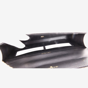 Chanel 26A Matthieu Blazy Clutch with Top Handle in Black Lizard-Embossed Calfskin with Gold Hardware (Contact to Enquire)