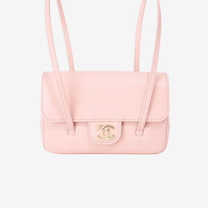 Chanel 26P Matthieu Blazy Preppy Flap Mini Bag in Light Pink Calfskin Leather with Gold Hardware (Contact to Enquire)