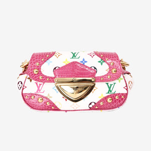 Louis Vuitton Marilyn Handbag in Monogram Canvas and Multicolour Crocodile Leather with Gold Hardware