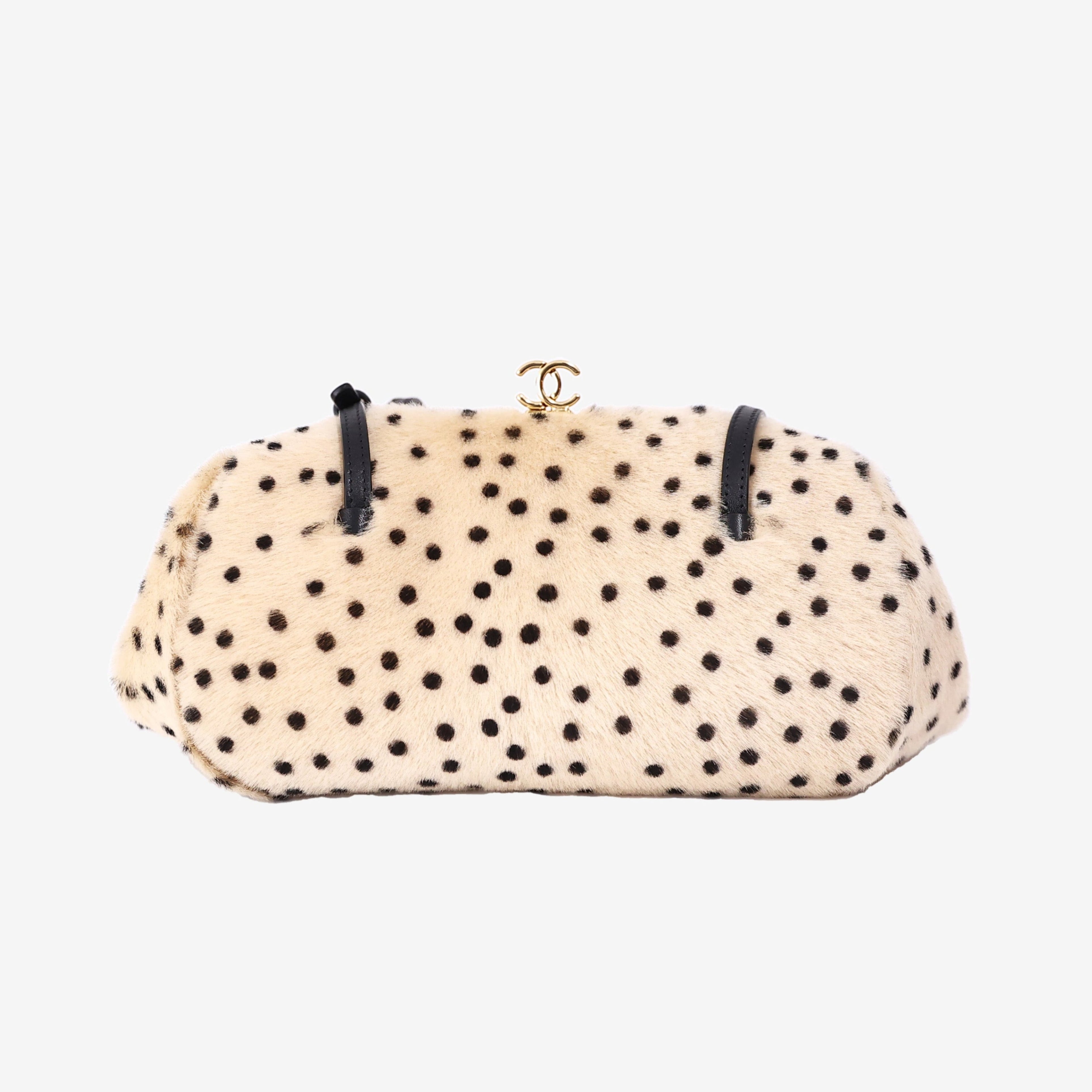 Chanel 26A Matthieu Blazy Clutch with Leather Strap in Beige Pony Hair with Gold Hardware (Contact to Enquire)